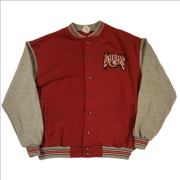 Majestic Vintage 90s SF 49ers Red and Gray Bomber Jacket